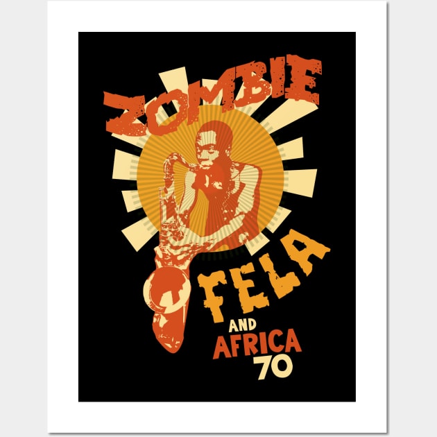 Fela Kuti's 'Zombie' Album Tribute: Psychedelic Afrobeat Illustration Wall Art by Boogosh